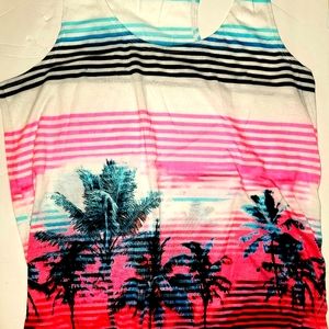 Arizona sleeveless tee XL multicolor stripes